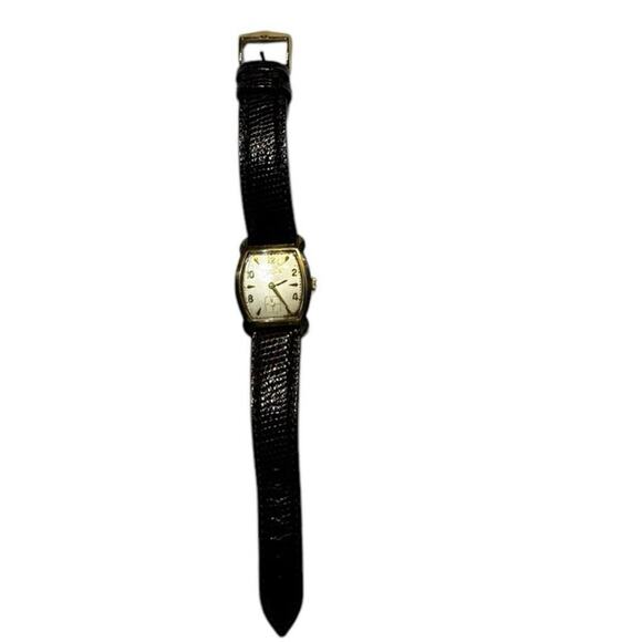 1950 - BULOVA - Vintage Manual Wrist Watch Genuine Lizard Band - Picture 1 of 15